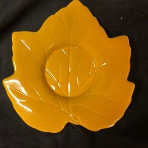 Hallmark leaf glass candle holder